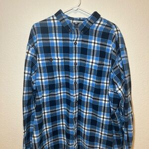Duluth Trading Co Blue and White Plaid Men's Shirt